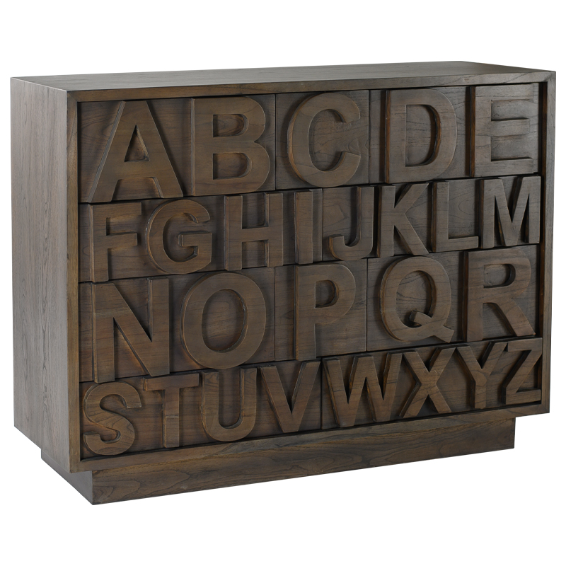 Комод в стиле лофт с английским алфавитом English Alphabet Chest of Drawers Коричневый Комод в стиле лофт с английским алфавитом English Alphabet Chest of Drawers Коричневый в Тюмени | Loft Concept