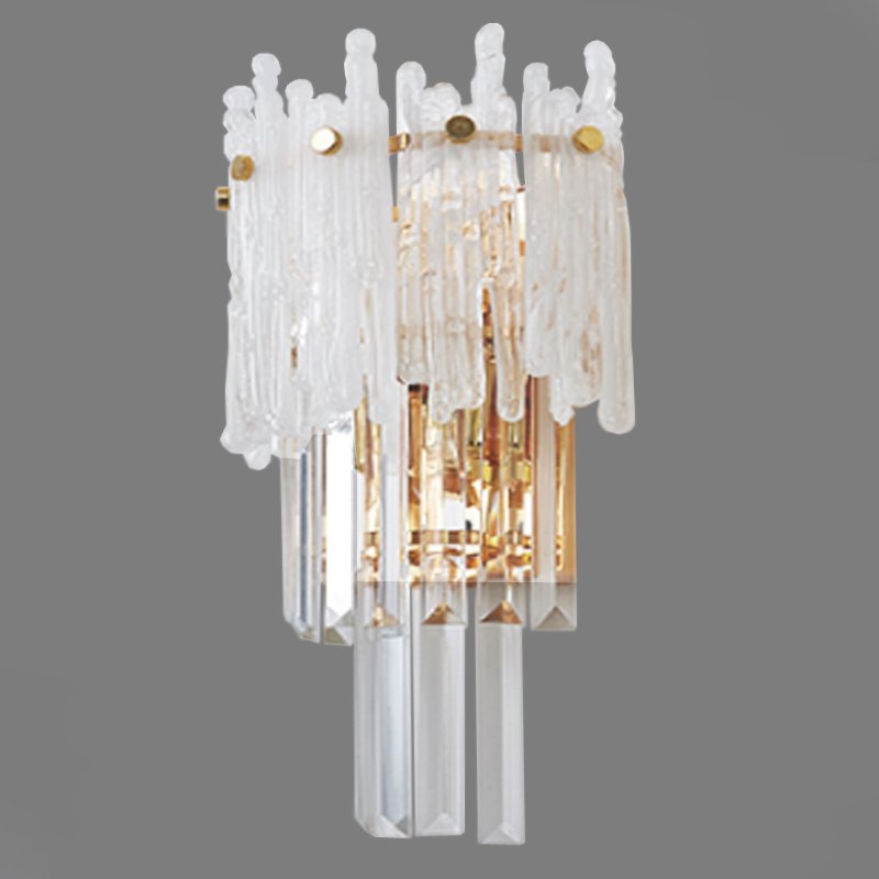 Бра Murano Glass ICE Белый Прозрачное Стекло Золотой Бра Murano Glass ICE Белый Прозрачное Стекло Золотой в Тюмени | Loft Concept