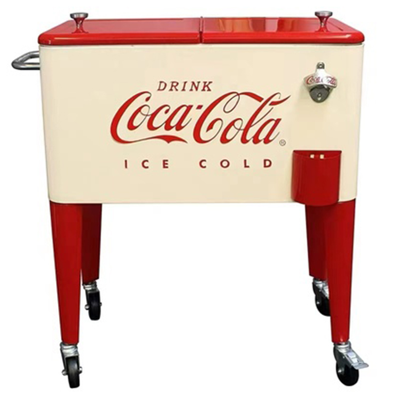 Куллер Retro Metal Coca-Cola Cooler Красный (Red) Бежевый Куллер Retro Metal Coca-Cola Cooler Красный (Red) Бежевый в Тюмени | Loft Concept