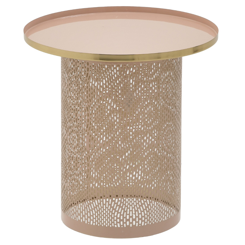 Круглый металлический приставной стол Azure Pink Pastel Metal Table Розовый пастельный Золотой Круглый металлический приставной стол Azure Pink Pastel Metal Table Розовый пастельный Золотой в Тюмени | Loft Concept