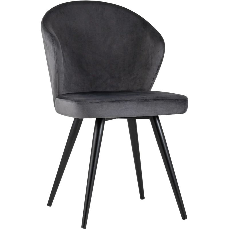 Стул Темно-Серый Бархат Volante Chair Серый Черный Стул Темно-Серый Бархат Volante Chair Серый Черный в Тюмени | Loft Concept