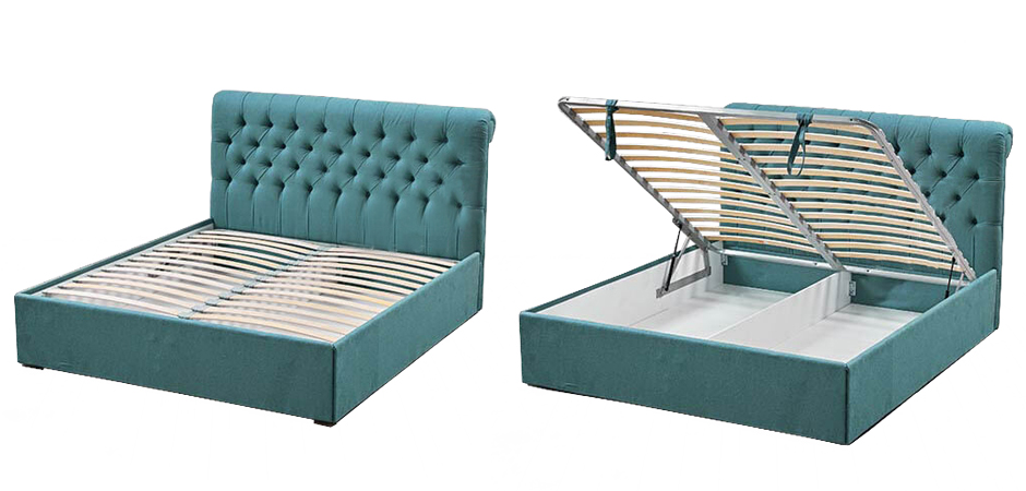 Кровать Turquoise Capitone Bed Кровать Turquoise Capitone Bed - Loft-Concept в Тюмени