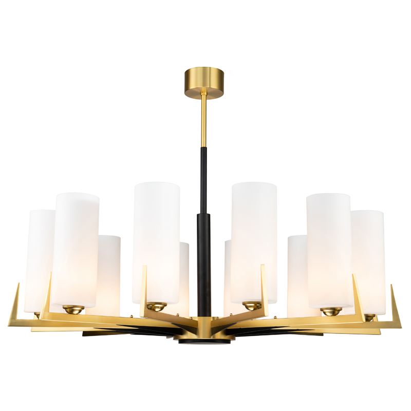 Люстра Benoit Chandelier 110 Латунь Белое матовое стекло Черный Люстра Benoit Chandelier 110 Латунь Белое матовое стекло Черный в Тюмени | Loft Concept