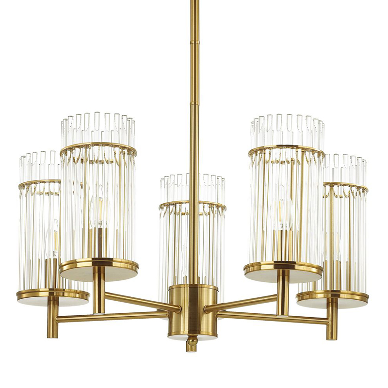 Люстра Wendel Chandelier 5 Глянцевое золото Прозрачный Люстра Wendel Chandelier 5 Глянцевое золото Прозрачный в Тюмени | Loft Concept