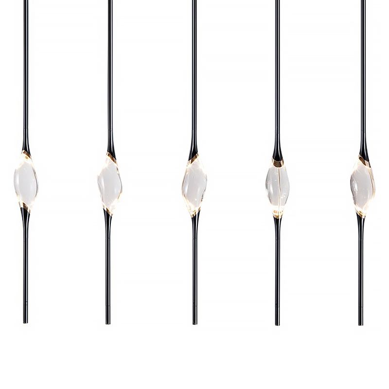 Подвесной светильник 12 Rectangle Chandelier Black Черный Прозрачный Подвесной светильник 12 Rectangle Chandelier Black Черный Прозрачный в Тюмени | Loft Concept