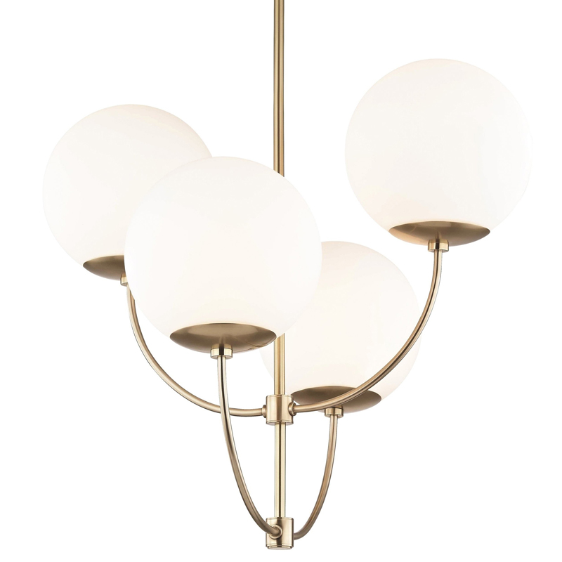 Люстра Breasal White Matte Balls Chandelier Brass Латунь Белое матовое стекло Люстра Breasal White Matte Balls Chandelier Brass Латунь Белое матовое стекло в Тюмени | Loft Concept