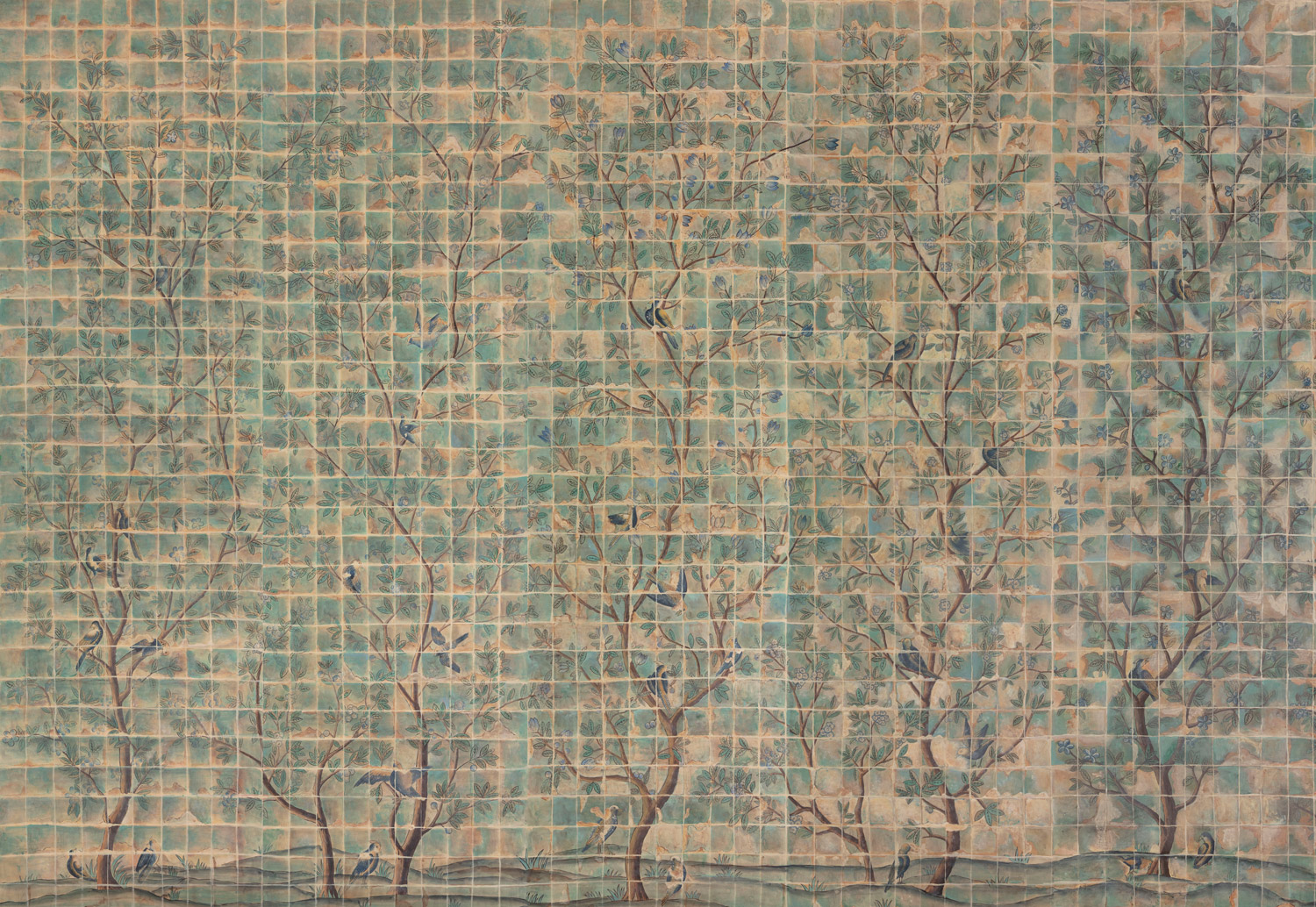 Обои ручная роспись Braganza Standard colourway on dyed paper Обои ручная роспись Braganza Standard colourway on dyed paper - постер Loft-Concept в Тюмени