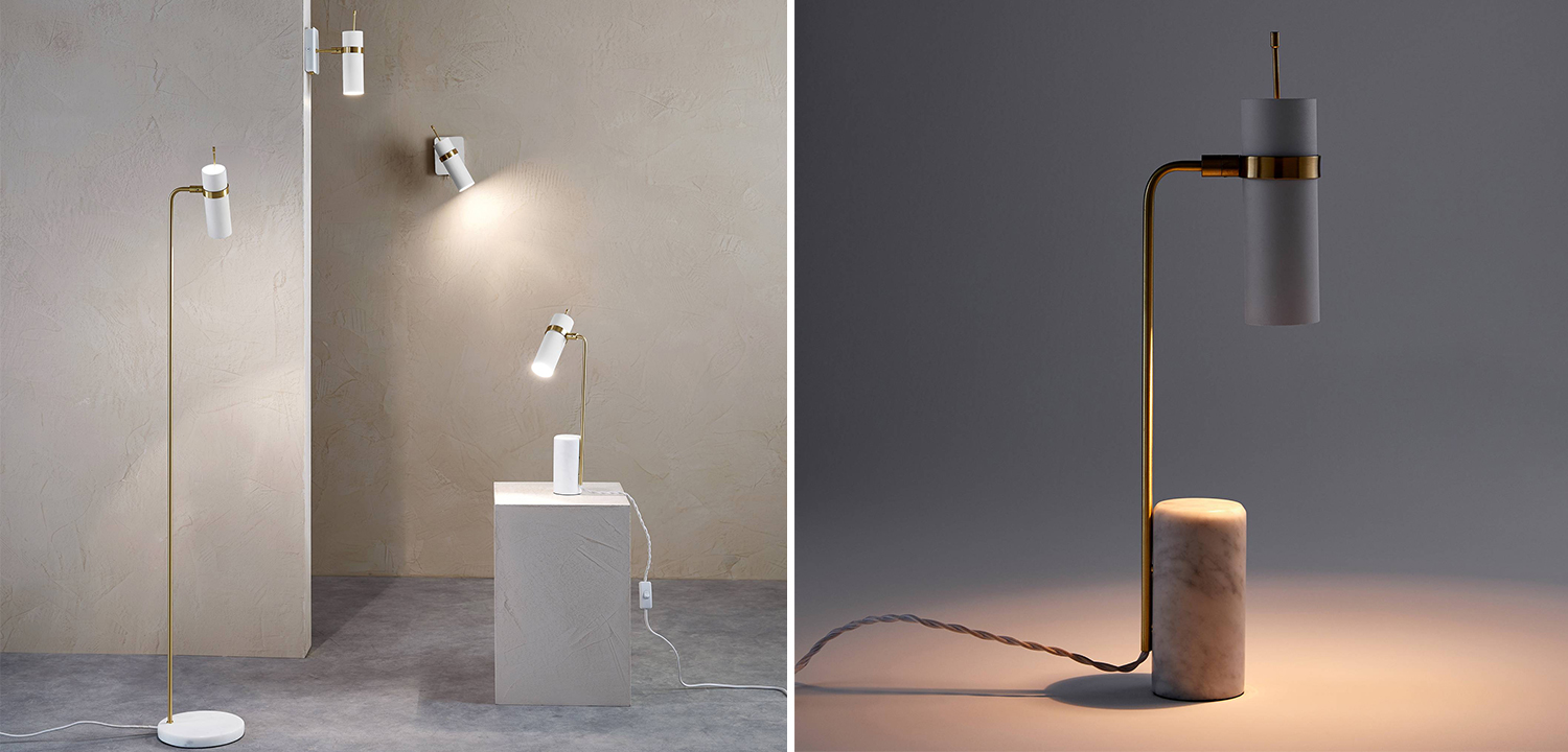 Настольная лампа Detlef Table lamp white marble - фото