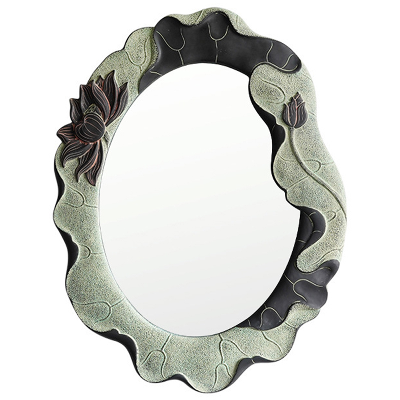 Зеркало Mirror Lotus Flowers oval Графит Зеленый шалфей Зеркало Mirror Lotus Flowers oval Графит Зеленый шалфей в Тюмени | Loft Concept