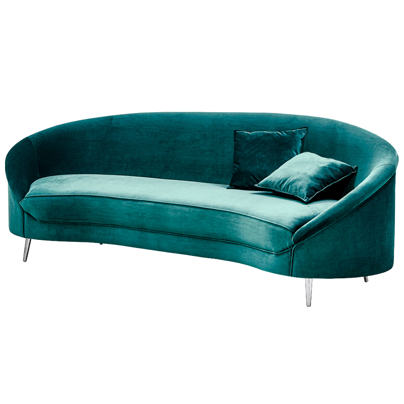 Диван Paulet Sofa Изумрудный велюр Бирюзовый Хром Диван Paulet Sofa Изумрудный велюр Бирюзовый Хром в Тюмени | Loft Concept