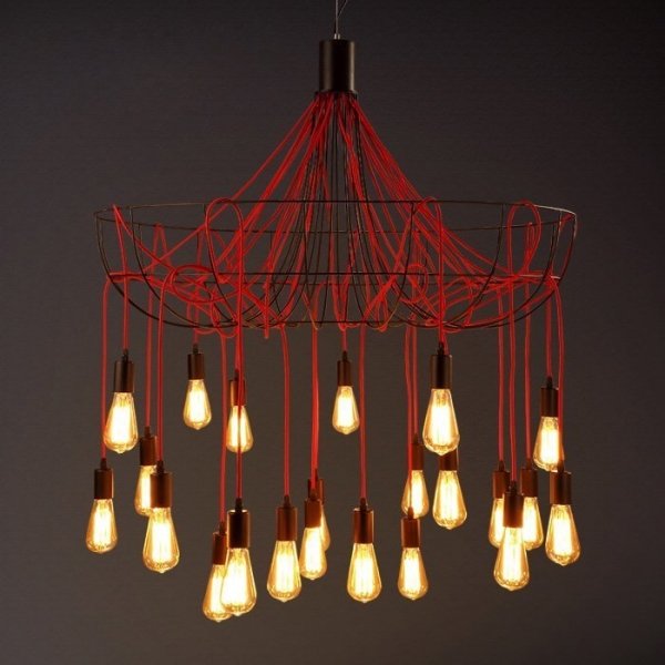 Люстра Blood Wire Chandelier Red 21 Красный Черный Люстра Blood Wire Chandelier Red 21 Красный Черный в Тюмени | Loft Concept