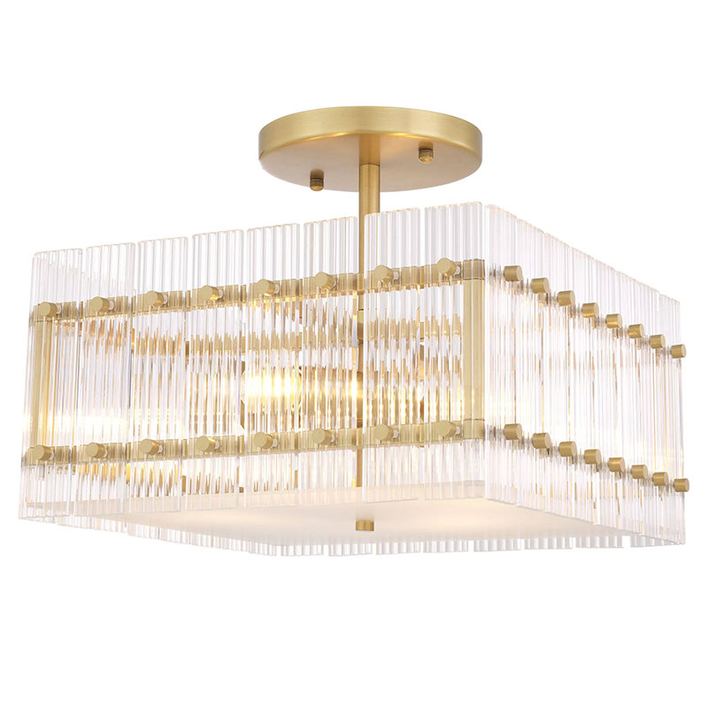 Потолочный светильник Eichholtz Ceiling Lamp Ruby Square Прозрачное Стекло Латунь Потолочный светильник Eichholtz Ceiling Lamp Ruby Square Прозрачное Стекло Латунь в Тюмени | Loft Concept