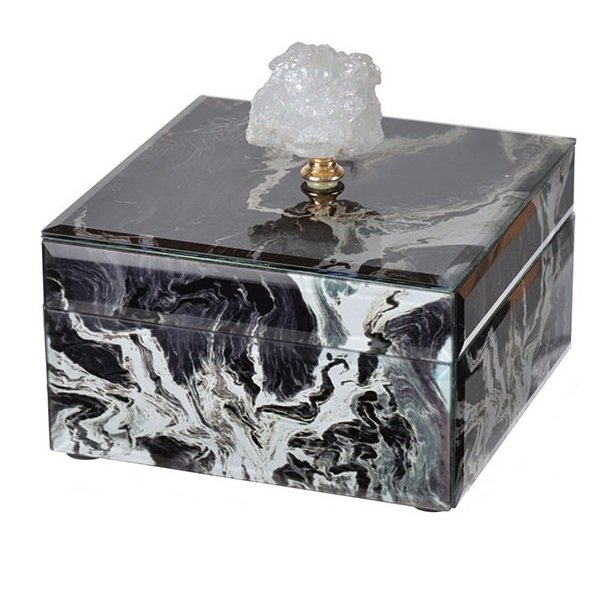 Шкатулка Gray Marble горный хрусталь S Серый Шкатулка Gray Marble горный хрусталь S Серый в Тюмени | Loft Concept
