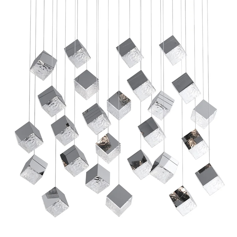 Люстра Pyrite Chrome 26 Rectangle Хром Прозрачное Стекло Люстра Pyrite Chrome 26 Rectangle Хром Прозрачное Стекло в Тюмени | Loft Concept