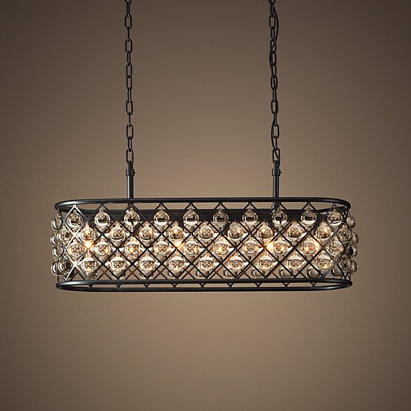 Люстра RH Spencer Rectangular Chandelier 80 Черный Люстра RH Spencer Rectangular Chandelier 80 Черный в Тюмени | Loft Concept