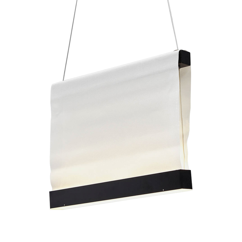 Дизайнерский подвесной светильник из текстиля CANVAS HANGING LAMP 30 Белый Черный Дизайнерский подвесной светильник из текстиля CANVAS HANGING LAMP 30 Белый Черный в Тюмени | Loft Concept