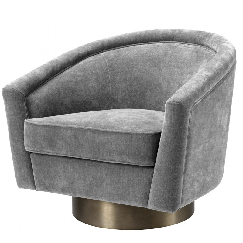 Кресло Eichholtz Swivel Chair Catene Grey Серый матовое золото Кресло Eichholtz Swivel Chair Catene Grey Серый матовое золото в Тюмени | Loft Concept