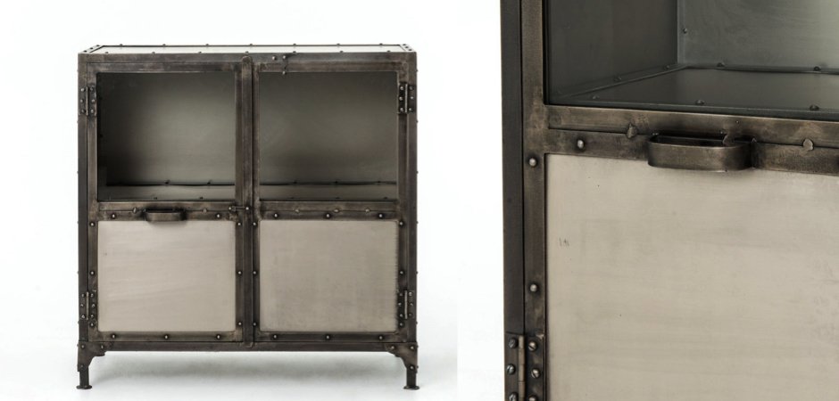 Комод металлический Industrial Steampunk Nickel 2 Door Cabinet Комод металлический Industrial Steampunk Nickel 2 Door Cabinet - Loft-Concept в Тюмени