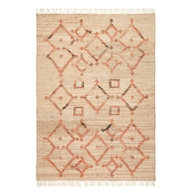 Ковер Ornament Carpet джут и хлопок Бежевый Красный Ковер Ornament Carpet джут и хлопок Бежевый Красный в Тюмени | Loft Concept