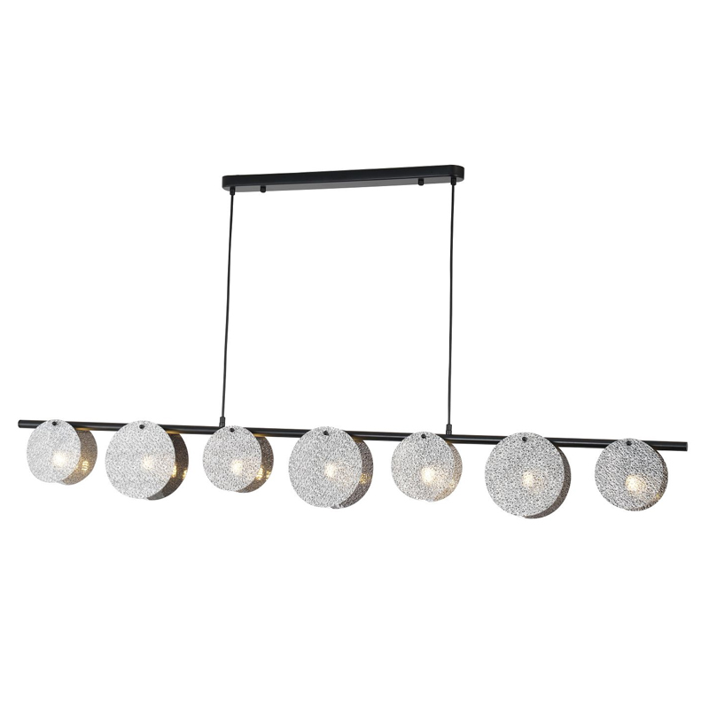 Люстра с плафонами из стекла Кракле Nimbus Lamp Дымчатый (Smoke) Серебряный Черный Люстра с плафонами из стекла Кракле Nimbus Lamp Дымчатый (Smoke) Серебряный Черный в Тюмени | Loft Concept
