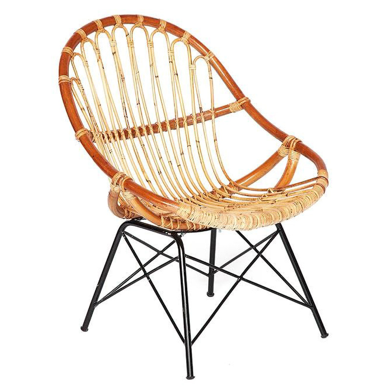 Кресло Rattan Wicker Chair Red Carcass Древесина Черный Кресло Rattan Wicker Chair Red Carcass Древесина Черный в Тюмени | Loft Concept
