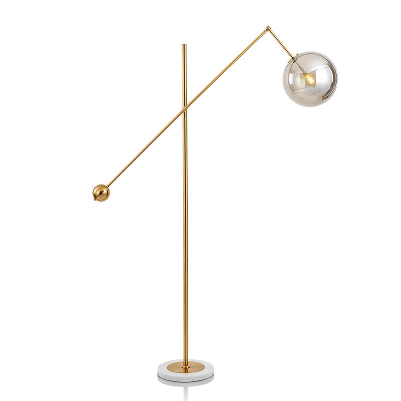 Торшер Bolle floor lamp Золотой Белый Дымчатый (Smoke) Торшер Bolle floor lamp Золотой Белый Дымчатый (Smoke) в Тюмени | Loft Concept