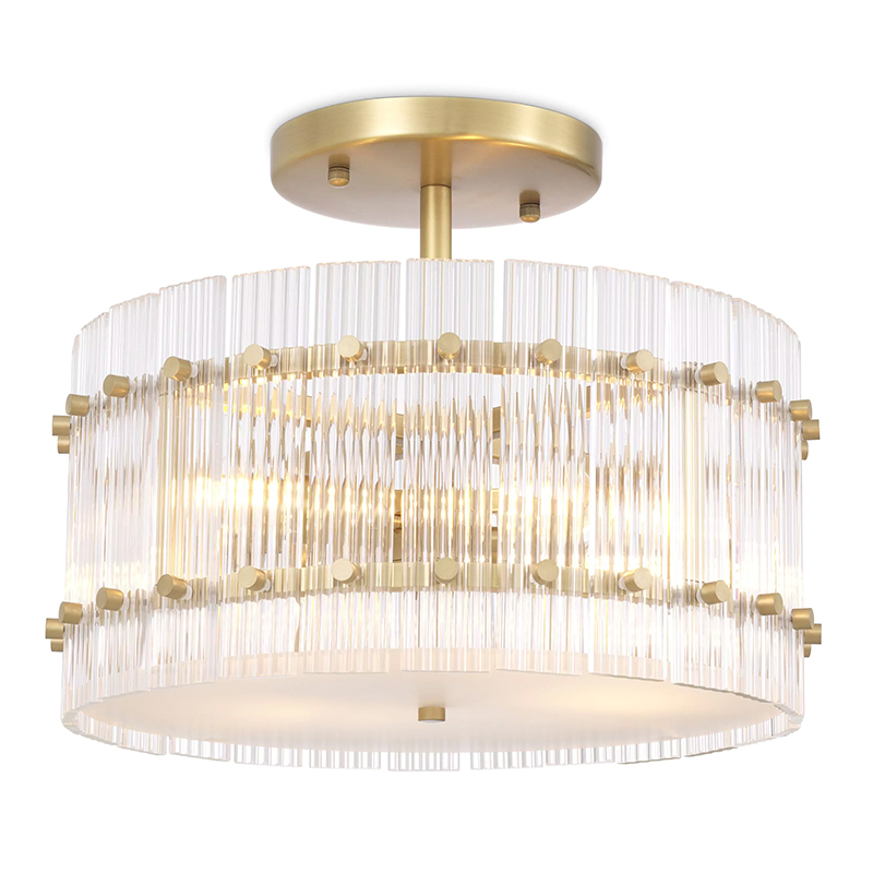 Потолочный светильник Eichholtz Ceiling Lamp Ruby Round Brass Латунь Прозрачное Стекло Потолочный светильник Eichholtz Ceiling Lamp Ruby Round Brass Латунь Прозрачное Стекло в Тюмени | Loft Concept