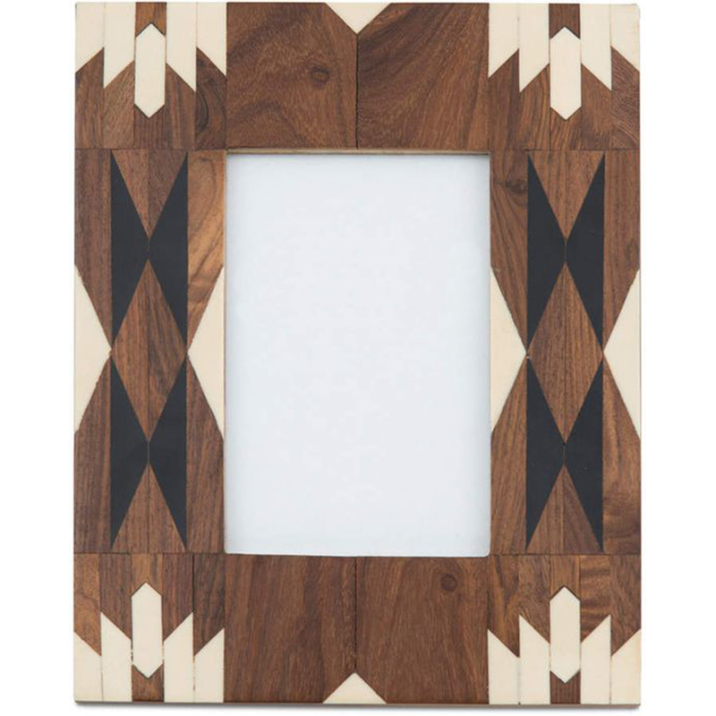 Фоторамка кость Brown Indian Wood Bone Inlay photo frame Бежевый Коричневый Фоторамка кость Brown Indian Wood Bone Inlay photo frame Бежевый Коричневый в Тюмени | Loft Concept