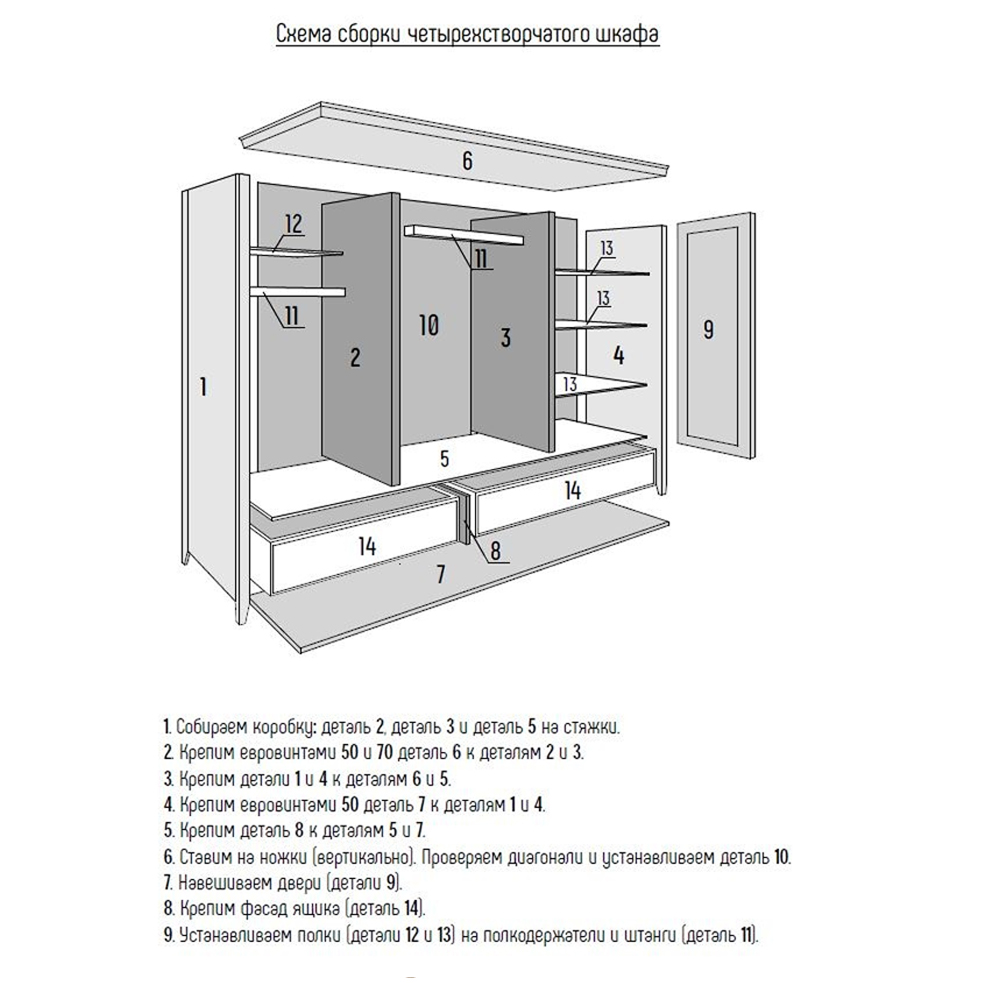 Шкаф с дверцами и ящиками Tasteful Furniture в Тюмени