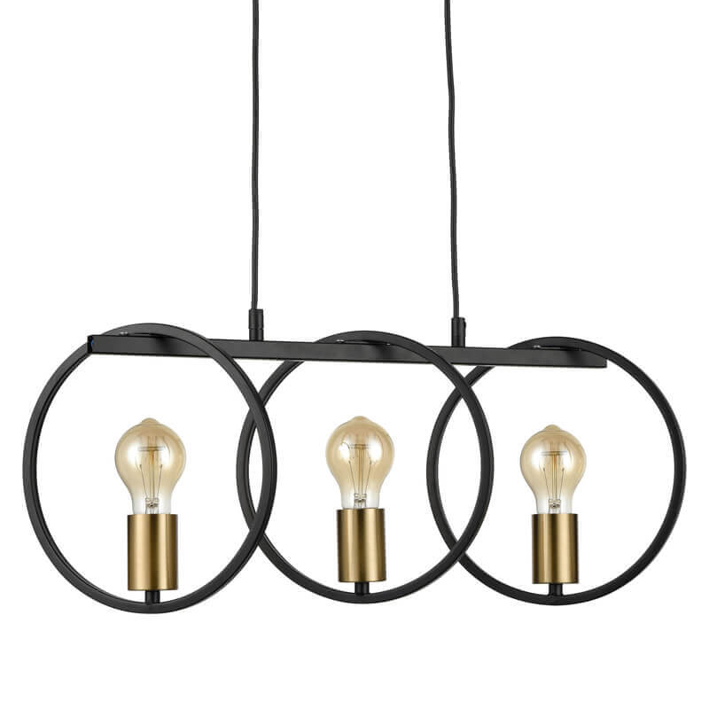 Люстра Loft Rings Ligh 3 Черный Золотой Люстра Loft Rings Ligh 3 Черный Золотой в Тюмени | Loft Concept