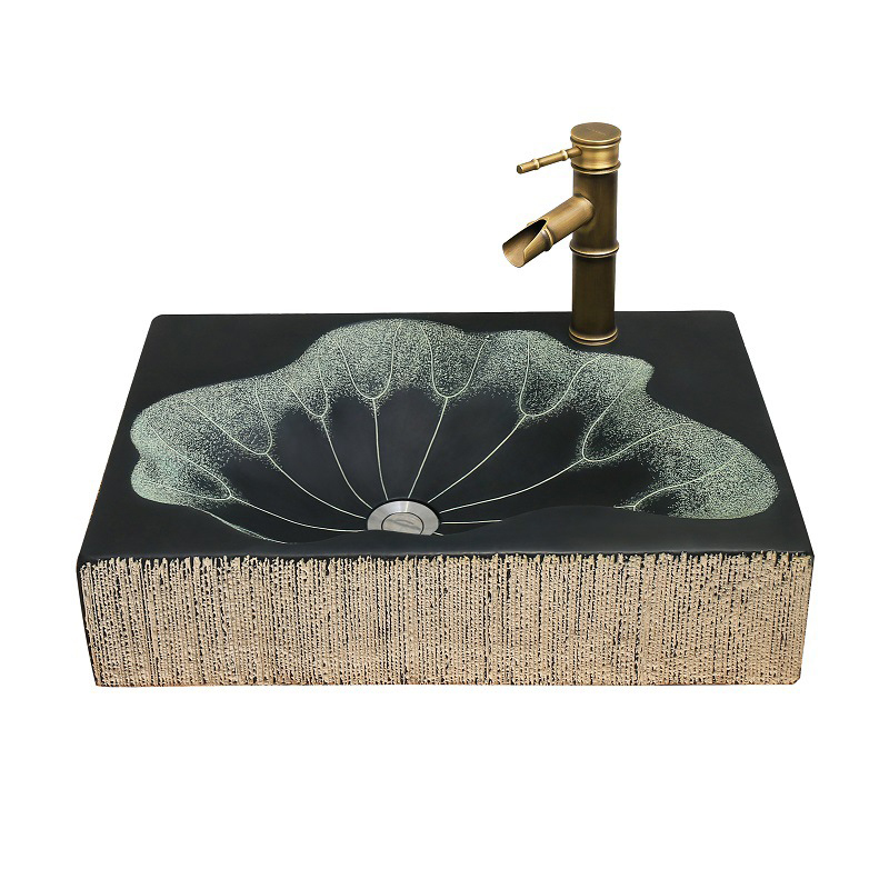 Раковина Lotus Leaf Rectangle Графит Зеленый шалфей Бежевый Раковина Lotus Leaf Rectangle Графит Зеленый шалфей Бежевый в Тюмени | Loft Concept