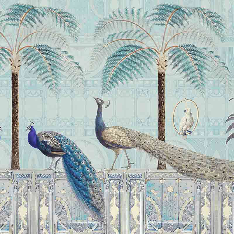 Обои ручная роспись Chinoiserie Birds Palace Sapphire Обои ручная роспись Chinoiserie Birds Palace Sapphire в Тюмени | Loft Concept