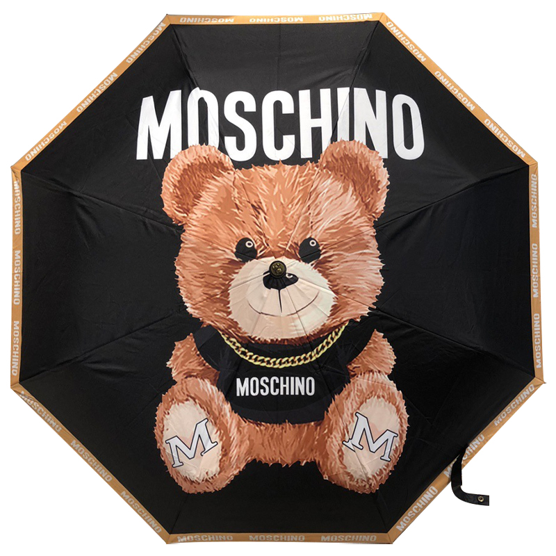Зонт раскладной MOSCHINO дизайн 005 Черный цвет Черный Коричневый Зонт раскладной MOSCHINO дизайн 005 Черный цвет Черный Коричневый в Тюмени | Loft Concept