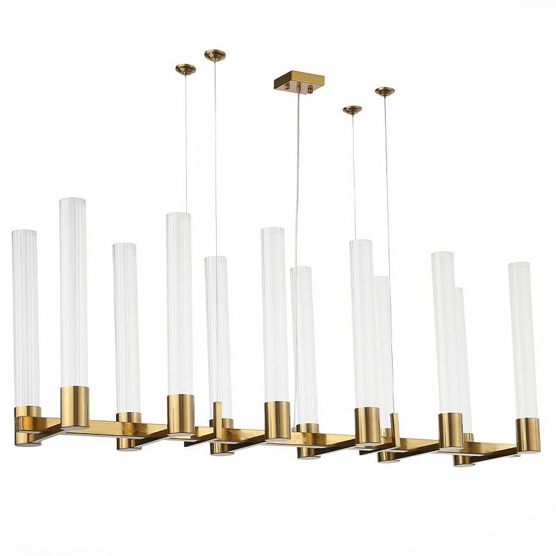 Люстра Jenae Glass Tubes Chandelier Латунь Прозрачный Люстра Jenae Glass Tubes Chandelier Латунь Прозрачный в Тюмени | Loft Concept