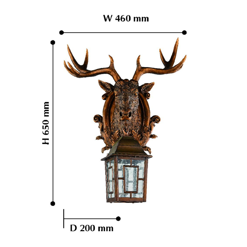 Коричневый уличный светильник с головой лося ANIMAL LANTERN Коричневый уличный светильник с головой лося ANIMAL LANTERN в Тюмени