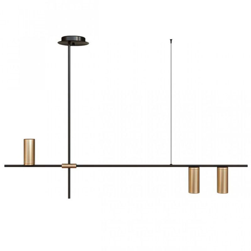 Подвесной светильник TRIBES LINEAR PENDANT 3 плафона Золотой Черный Подвесной светильник TRIBES LINEAR PENDANT 3 плафона Золотой Черный в Тюмени | Loft Concept