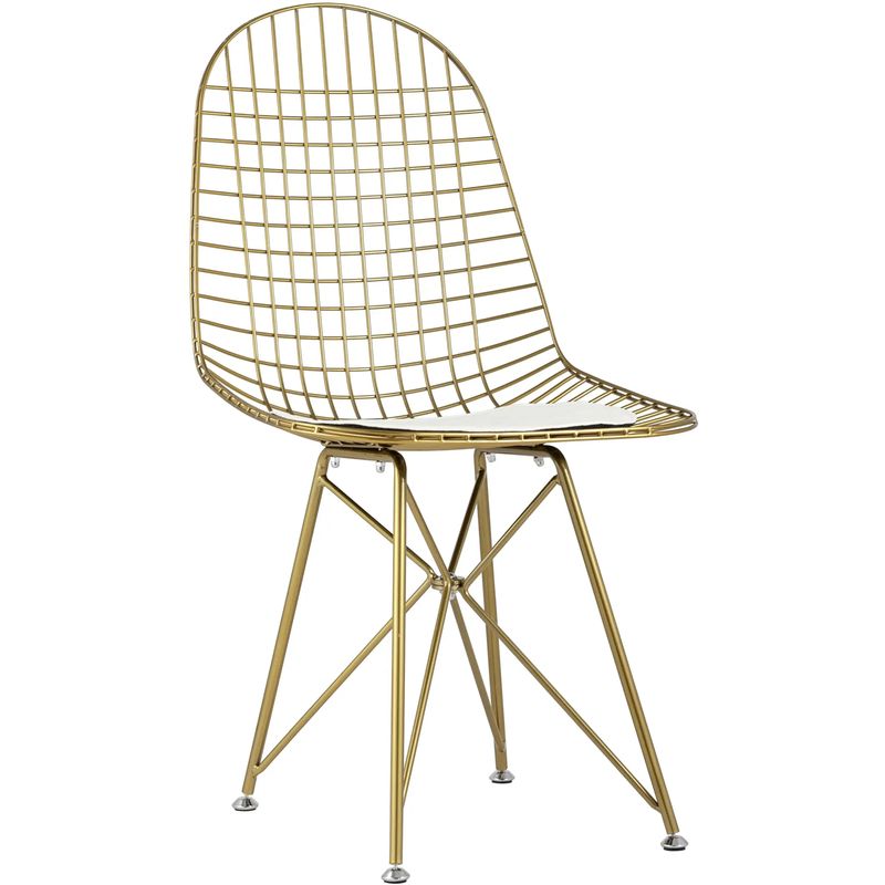 Стул Bertoia S Chair Золотой Металл Золотой Белый Стул Bertoia S Chair Золотой Металл Золотой Белый в Тюмени | Loft Concept
