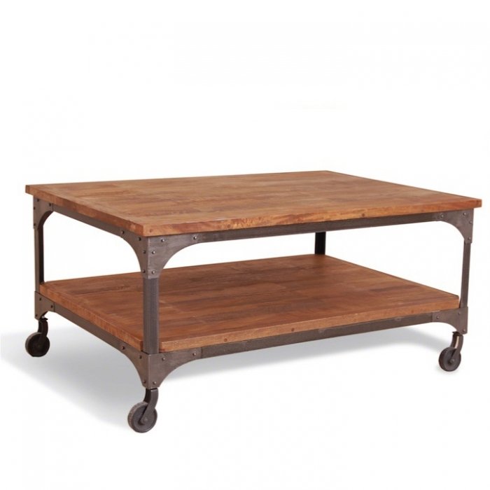 Журнальный стол Industrial Metal Rust Coffee Table on Wheels Журнальный стол Industrial Metal Rust Coffee Table on Wheels в Тюмени | Loft Concept