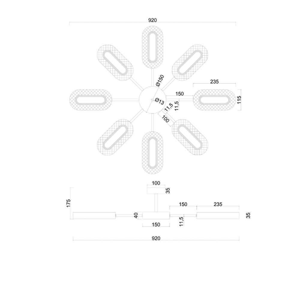 Потолочная люстра Sun Oval Потолочная люстра Sun Oval в Тюмени