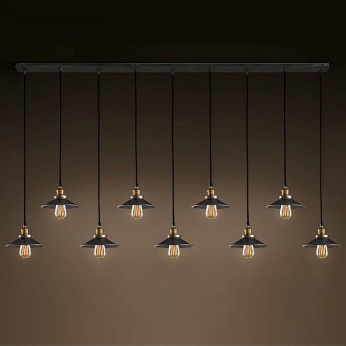 Потолочный светильник Loft Cone Pendant Line 9 Черный матовый Потолочный светильник Loft Cone Pendant Line 9 Черный матовый в Тюмени | Loft Concept