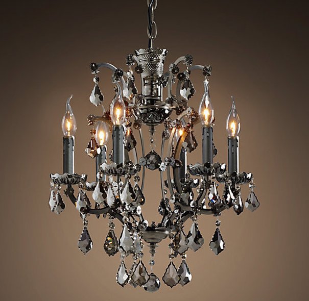 Люстра 19TH C. ROCOCO IRON & Smok CRYSTAL 6 Графит Стекло Смок Люстра 19TH C. ROCOCO IRON & Smok CRYSTAL 6 Графит Стекло Смок в Тюмени | Loft Concept