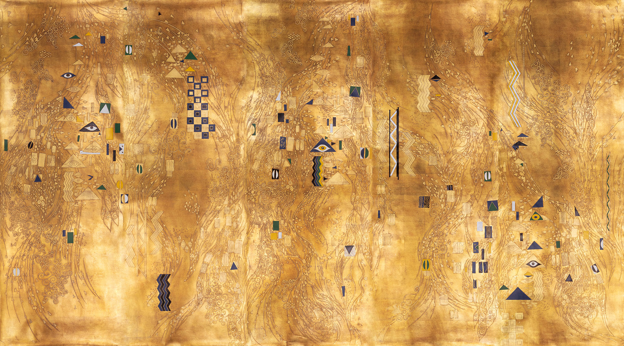 Обои ручная роспись Klimt Polished Gold bas relief gilded paper Обои ручная роспись Klimt Polished Gold bas relief gilded paper - постер Loft-Concept в Тюмени