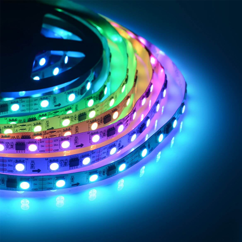 Комплект цифровой светодиодной ленты 14,4W/m 60Led/m 5050SMD разноцветная 5M Белый Комплект цифровой светодиодной ленты 14,4W/m 60Led/m 5050SMD разноцветная 5M Белый в Тюмени | Loft Concept