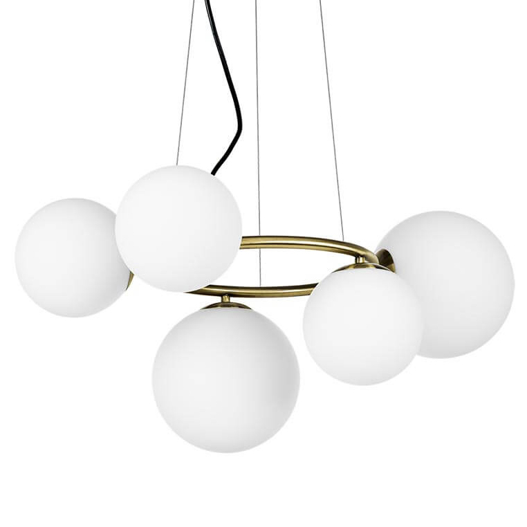 Люстра Bubbles on Ring Chandelier Белый Латунь Люстра Bubbles on Ring Chandelier Белый Латунь в Тюмени | Loft Concept
