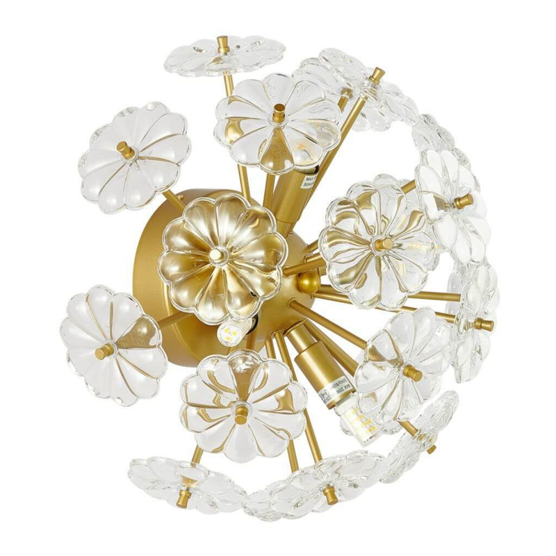 Бра Glass Flowers Sputnik Wall Lamp матовое золото Прозрачное Стекло Бра Glass Flowers Sputnik Wall Lamp матовое золото Прозрачное Стекло в Тюмени | Loft Concept