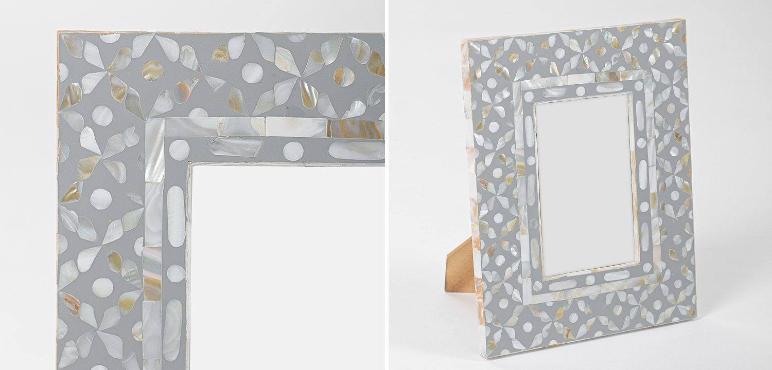 Рама для фото Bone Inlay Pearl Gray S - фото