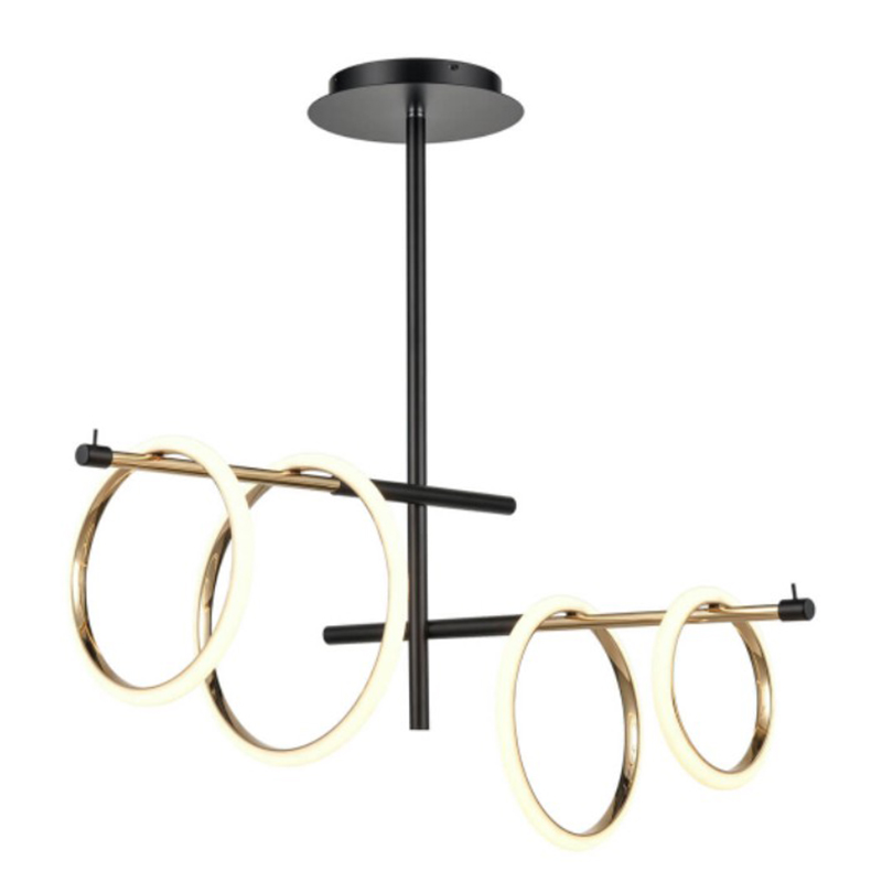 Люстра Jessenia Rings Chandelier 4 Черный Золотой Люстра Jessenia Rings Chandelier 4 Черный Золотой в Тюмени | Loft Concept