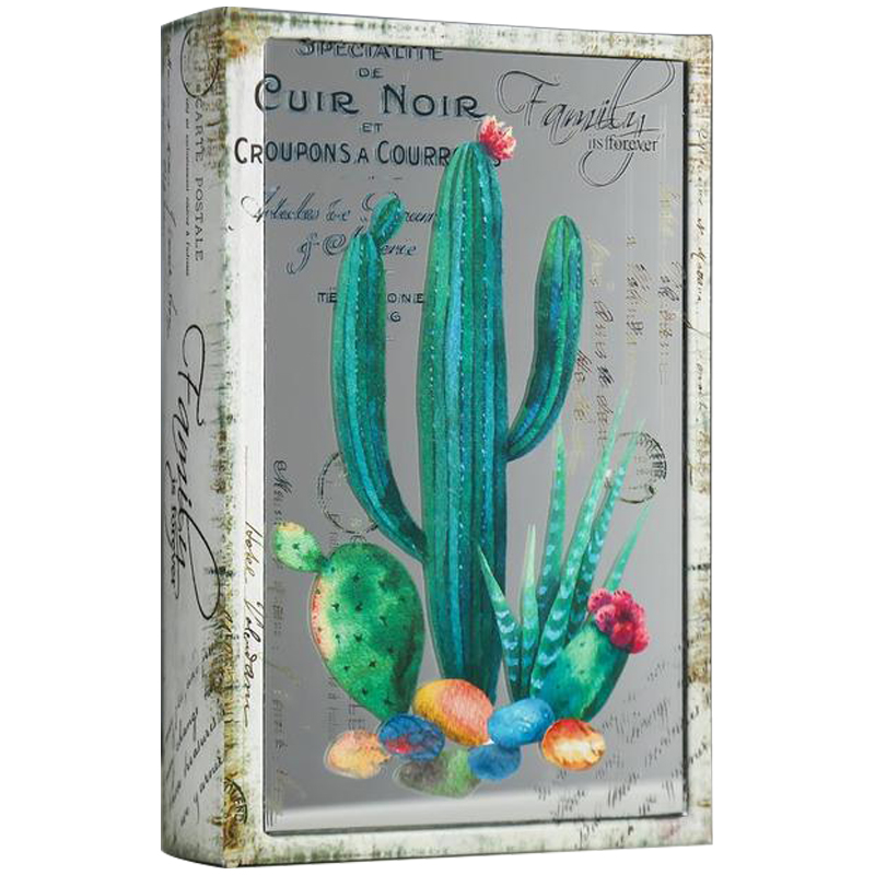Шкатулка-книга Cactus Mirror Book Box Бежевый Зеленый Шкатулка-книга Cactus Mirror Book Box Бежевый Зеленый в Тюмени | Loft Concept