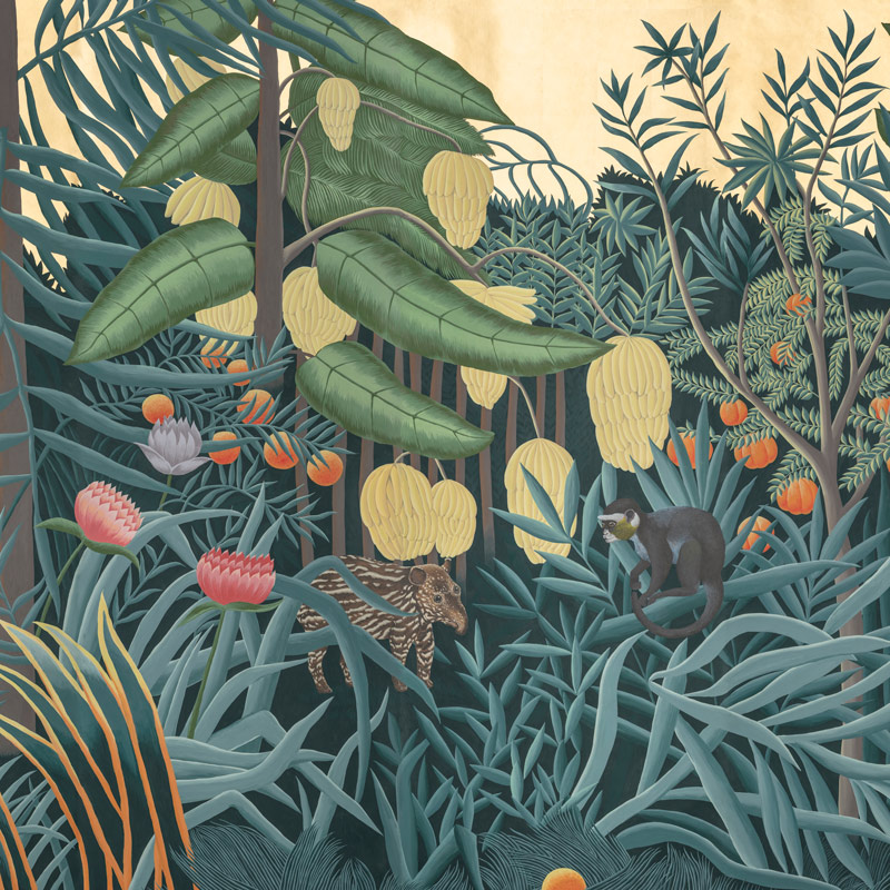 Обои ручная роспись Rousseau Rousseau on Deep Rich Gold gilded paper Обои ручная роспись Rousseau Rousseau on Deep Rich Gold gilded paper в Тюмени | Loft Concept