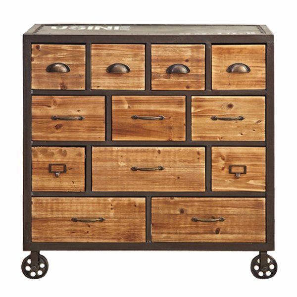 Комод на колесах Rolling Loft Industrial 12 Box Дуб темный Комод на колесах Rolling Loft Industrial 12 Box Дуб темный в Тюмени | Loft Concept